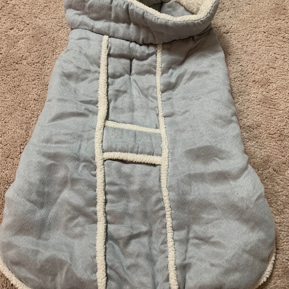 Large Gray and White Pet Coat